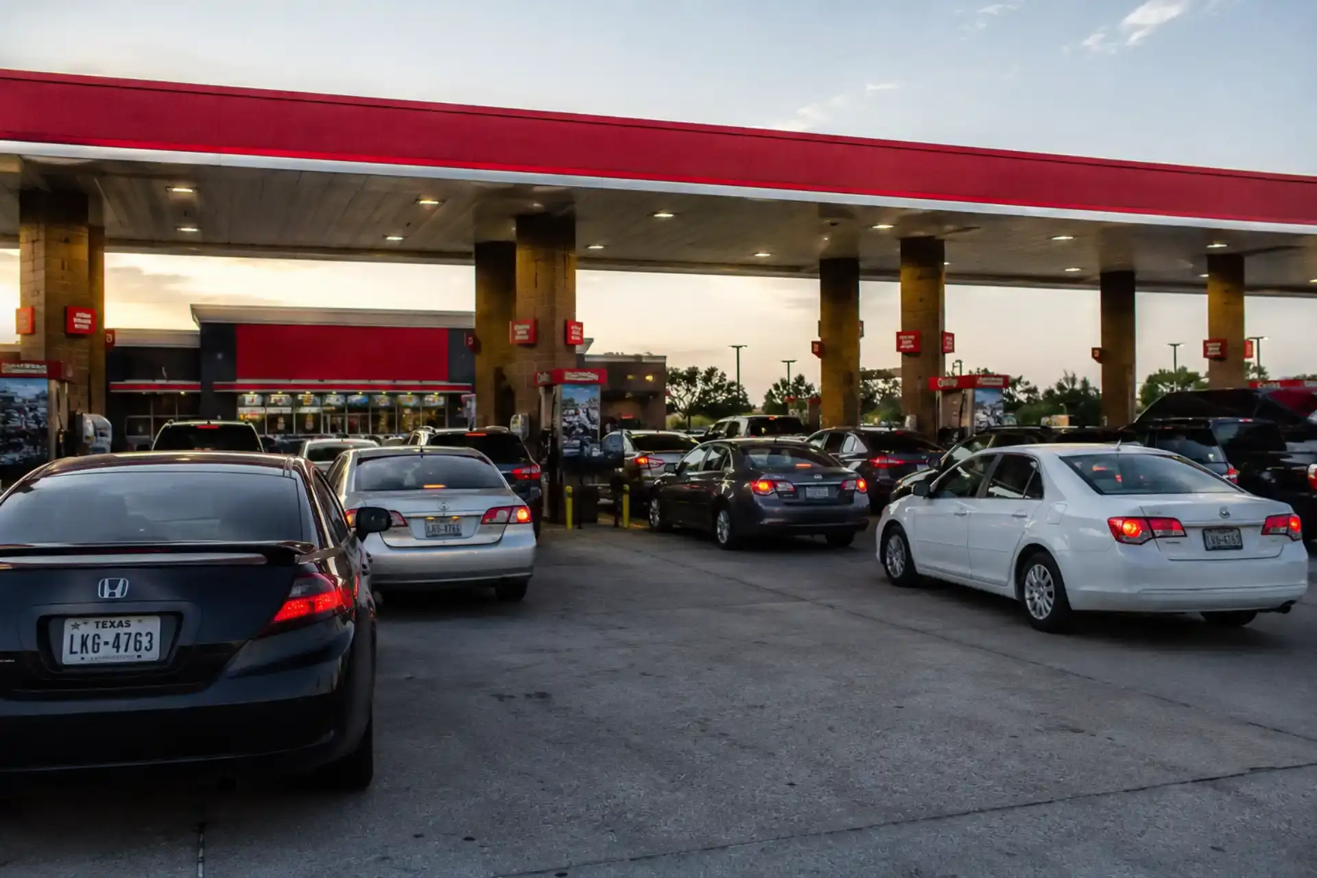 Commercial gas station property representing retail location analysis and site selection
